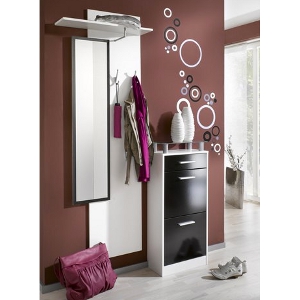 Vorzimmereinrichtung - Garderoben-Set - klein schwarz/weiß Vorzimmereinrichtung - Garderoben-Set - klein schwarz/weiß