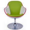 Wohnzimmereinrichtung - Retrostil Sessel modern interpretiert - chrom, grün,weiß,rot